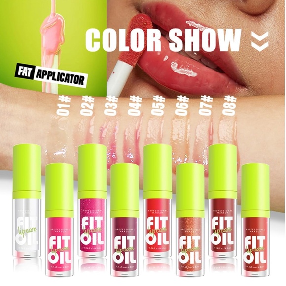 NIB  Set of 8 Lip Oil-Lip Glaze - Picture 2 of 9
